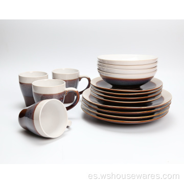 Conjuntos de vajillas de cerámica populares modernos Pocelain de gres